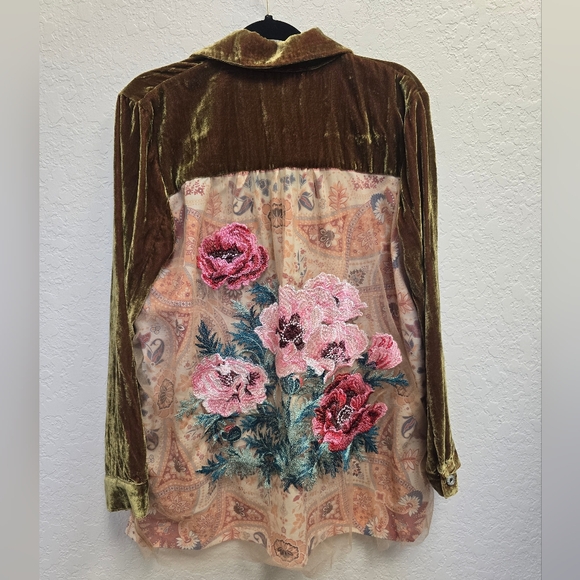 Aratta Silent Journey Velvet A Tulip Garden Jacket Size Small - Picture 11 of 12
